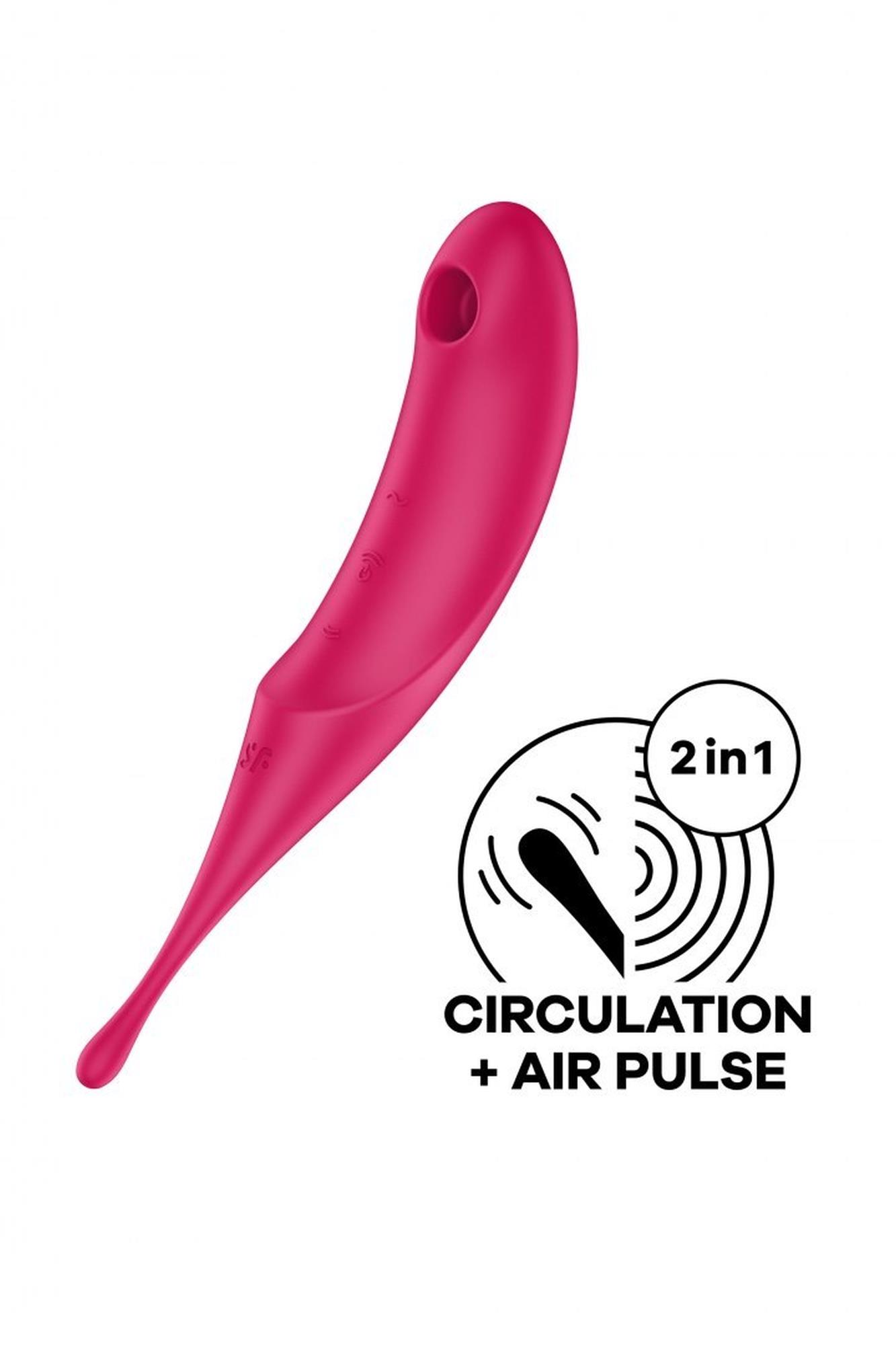 Satisfyer Twirling Pro Red - Wibrator soniczny i punktowy 2w1, Czerwony ▶️▶️ DYSKRETNIE ▶️ GWARANCJA ▶️ PRZESYŁKA 24h ▶️