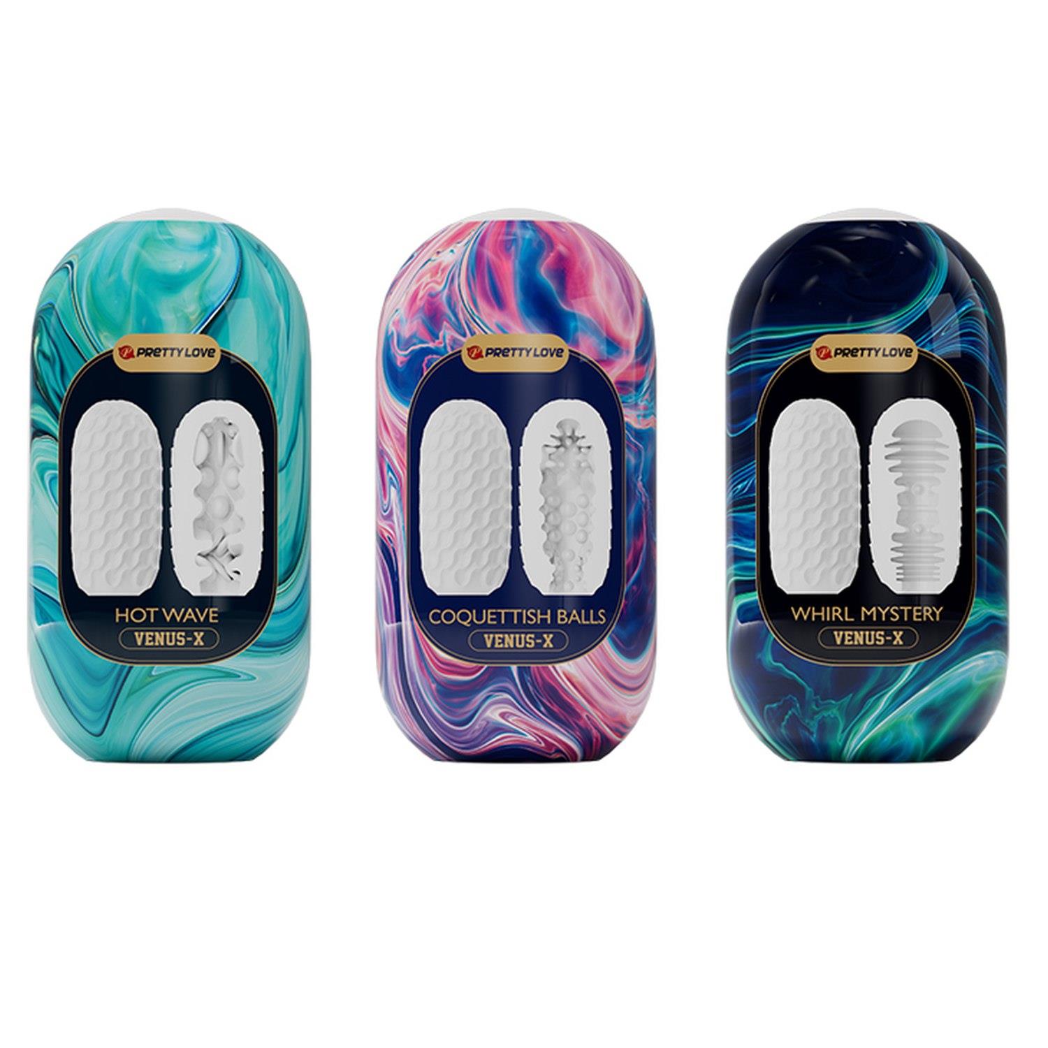 Pretty Love Venus X - Zestaw trzech masturbatorów jajeczek ⚫ DARMOWA DOSTAWA od 250zł ⚫ DYSKRETNA PRZESYŁKA 24H Z POLSKI ⚫