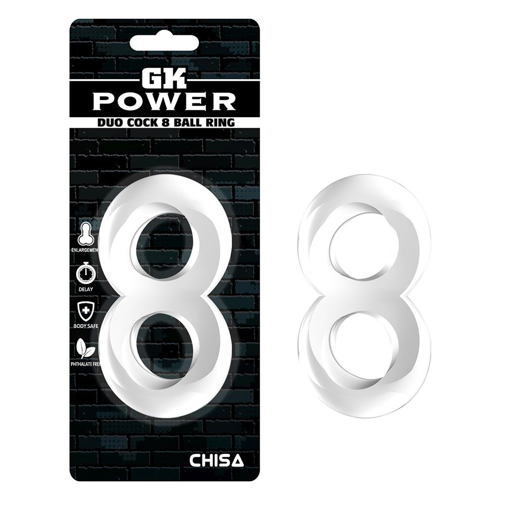 GK Power Duo Cock 8 Ball Ring Clear - Elastyczny pierścień erekcyjny podwójny ▶️▶️ DYSKRETNIE ▶️ GWARANCJA ▶️ PRZESYŁKA 24h ▶️