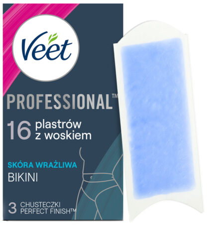 Veet Professional - plastry z woskiem do depilacji bikini, dla skóry wrażliwej, 16 szt. ▶️▶️ DYSKRETNIE ▶️ GWARANCJA ▶️ PRZESYŁKA 24h ▶️