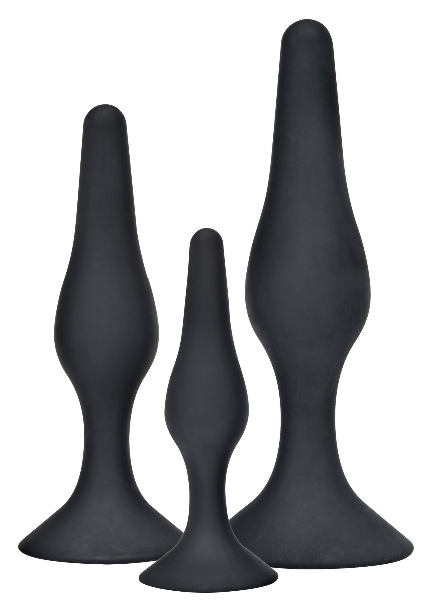 TOYJOY Curvy Companions Kit 3Pcs Black - Zestaw korków analnych ▶️▶️ DYSKRETNIE ▶️ GWARANCJA ▶️ PRZESYŁKA 24h ▶️