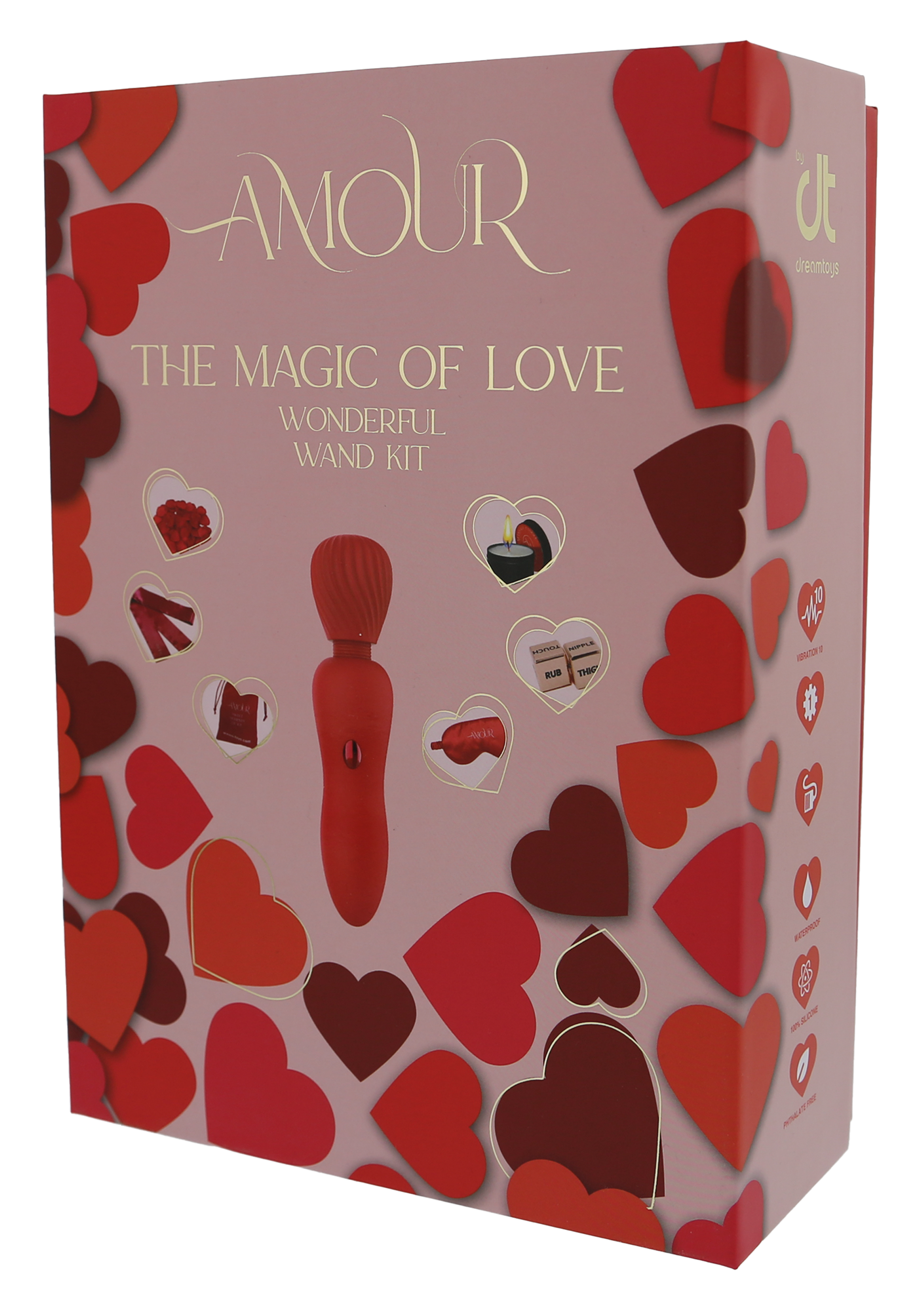 Amour The magic of love - Zestaw: wibrator Wand z akcesoriami ▶️▶️ DYSKRETNIE ▶️ GWARANCJA ▶️ PRZESYŁKA 24h ▶️