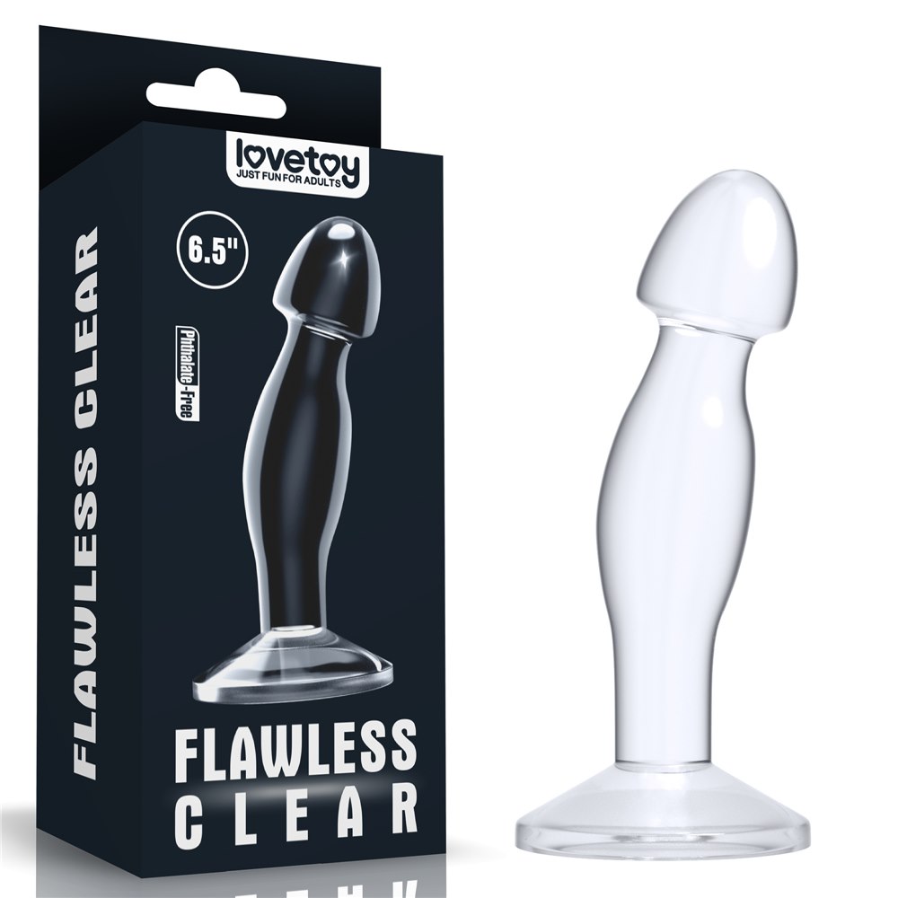 Lovetoy Flawess clear prostate plug - Klasyczny masażer prostaty z przyssawką ⚫ DARMOWA DOSTAWA od 299zł ⚫ DYSKRETNA PRZESYŁKA 24H Z POLSKI ⚫