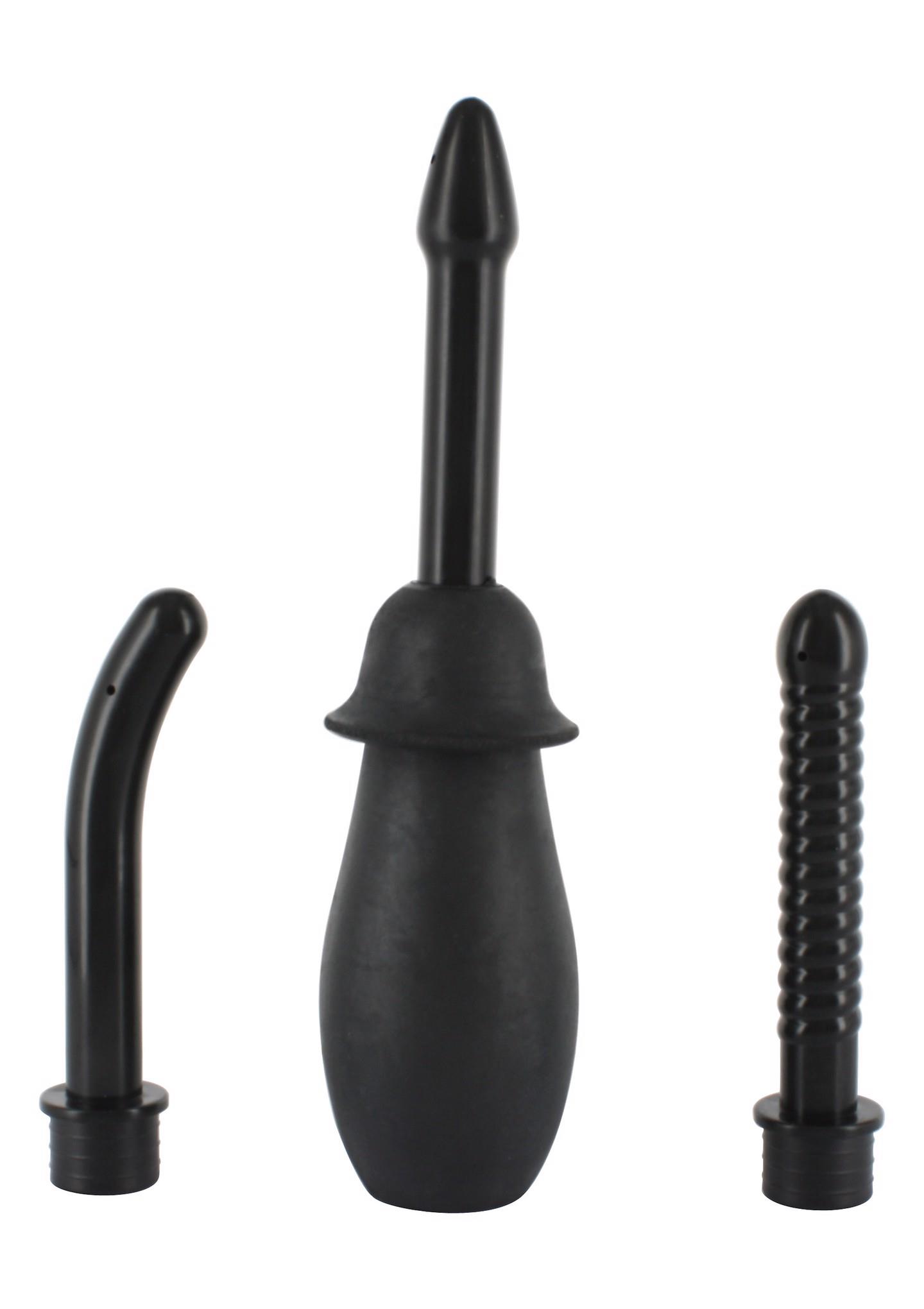 Seven Creations Anal Douche Kit Black - Gruszka do lewatywy z różnymi końcówkami ▶️▶️ DYSKRETNIE ▶️ GWARANCJA ▶️ PRZESYŁKA 24h ▶️