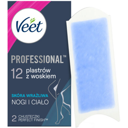 VEET Professional - plastry do depilacji z woskiem dla skóry wrażliwej, 12 szt ▶️▶️ DYSKRETNIE ▶️ GWARANCJA ▶️ PRZESYŁKA 24h ▶️