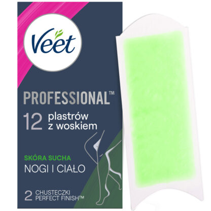 VEET Professional - plastry do depilacji z woskiem dla skóry suchej, 12 szt ▶️▶️ DYSKRETNIE ▶️ GWARANCJA ▶️ PRZESYŁKA 24h ▶️