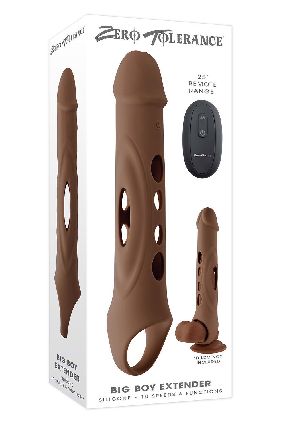 Zero tolerance Big Boy Extender Light - Nakładka wibrująca sterowana pilotem, brązowa ⚫ DARMOWA DOSTAWA od 299zł ⚫ DYSKRETNA PRZESYŁKA 24H Z POLSKI ⚫