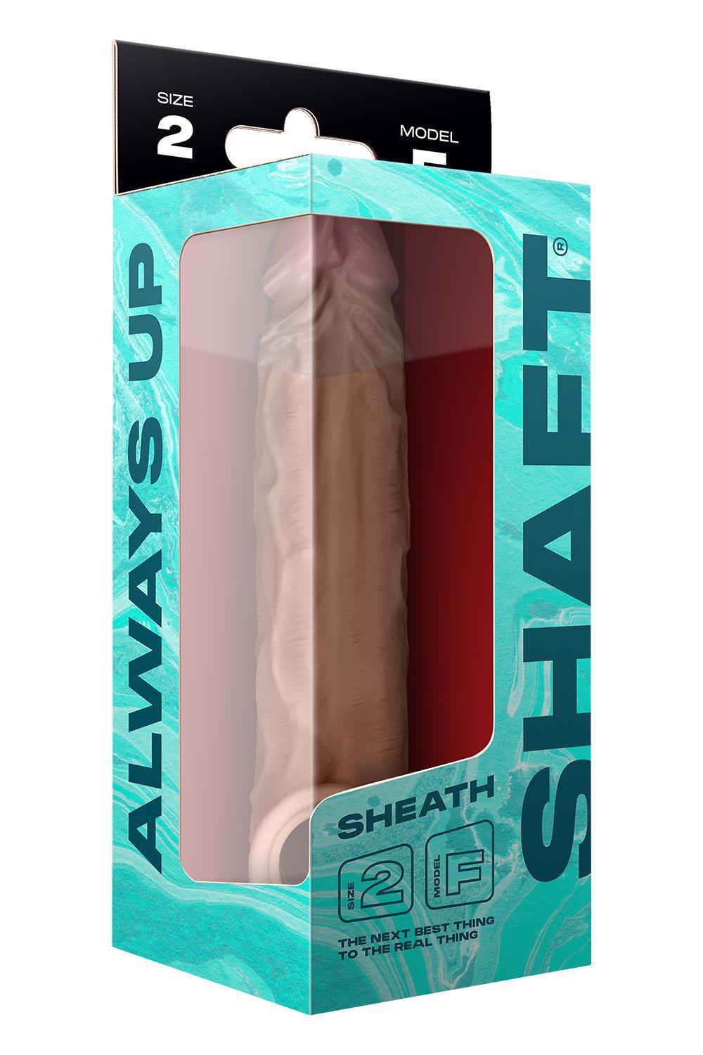 SHAFT Sheath Model F 6.9 Inch - nakładka na penisa, beżowa ⚫ DARMOWA DOSTAWA od 299zł ⚫ DYSKRETNA PRZESYŁKA 24H Z POLSKI ⚫