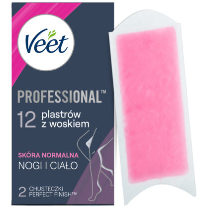 VEET Professional - plastry do depilacji z woskiem dla skóry normalnej, 12 szt ▶️▶️ DYSKRETNIE ▶️ GWARANCJA ▶️ PRZESYŁKA 24h ▶️