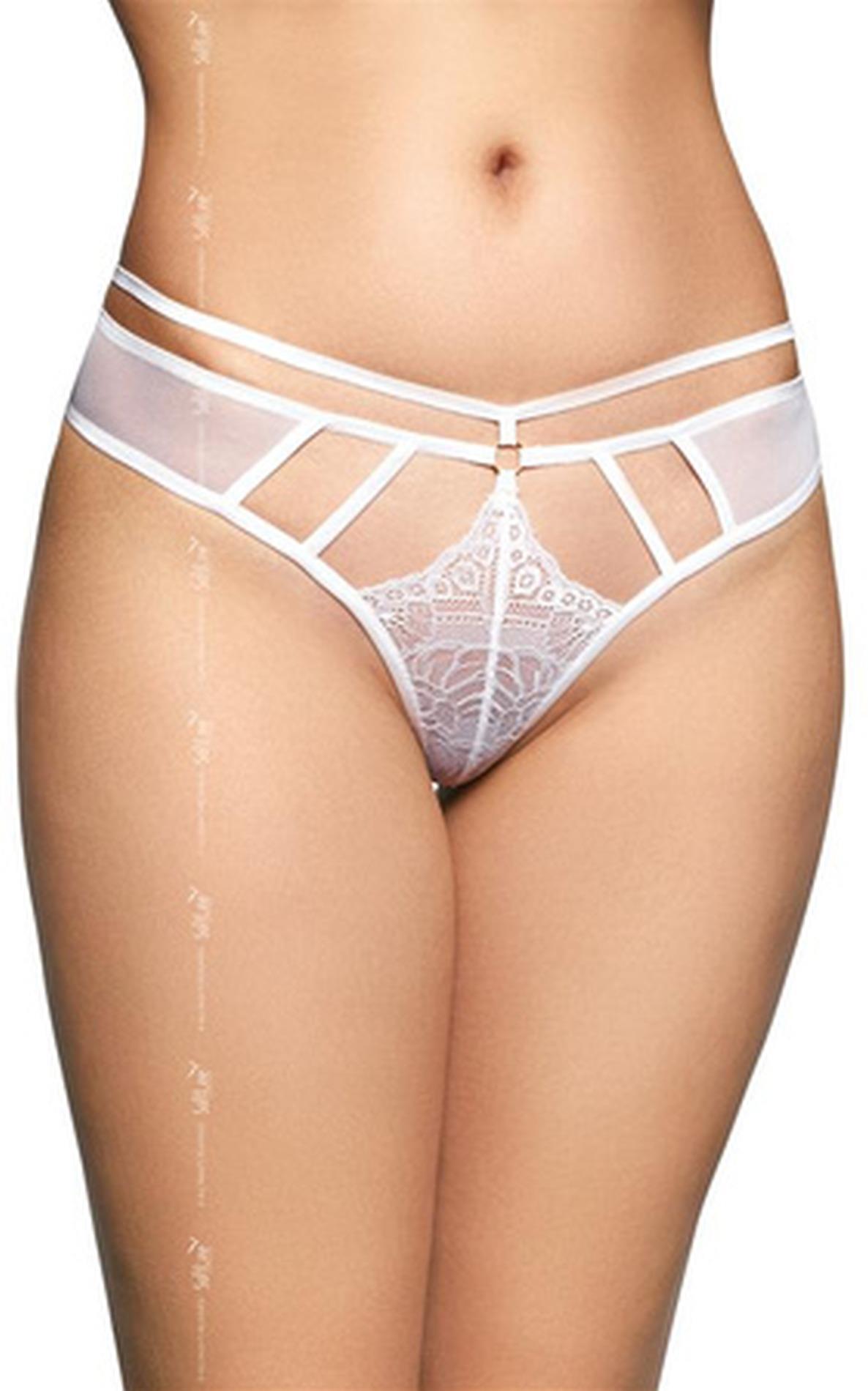 Softline Tongs 2490 - Majtki koronkowe, białe Wariant/Rozmiar: M/L ⚫ DARMOWA DOSTAWA od 299zł ⚫ DYSKRETNA PRZESYŁKA 24H Z POLSKI ⚫