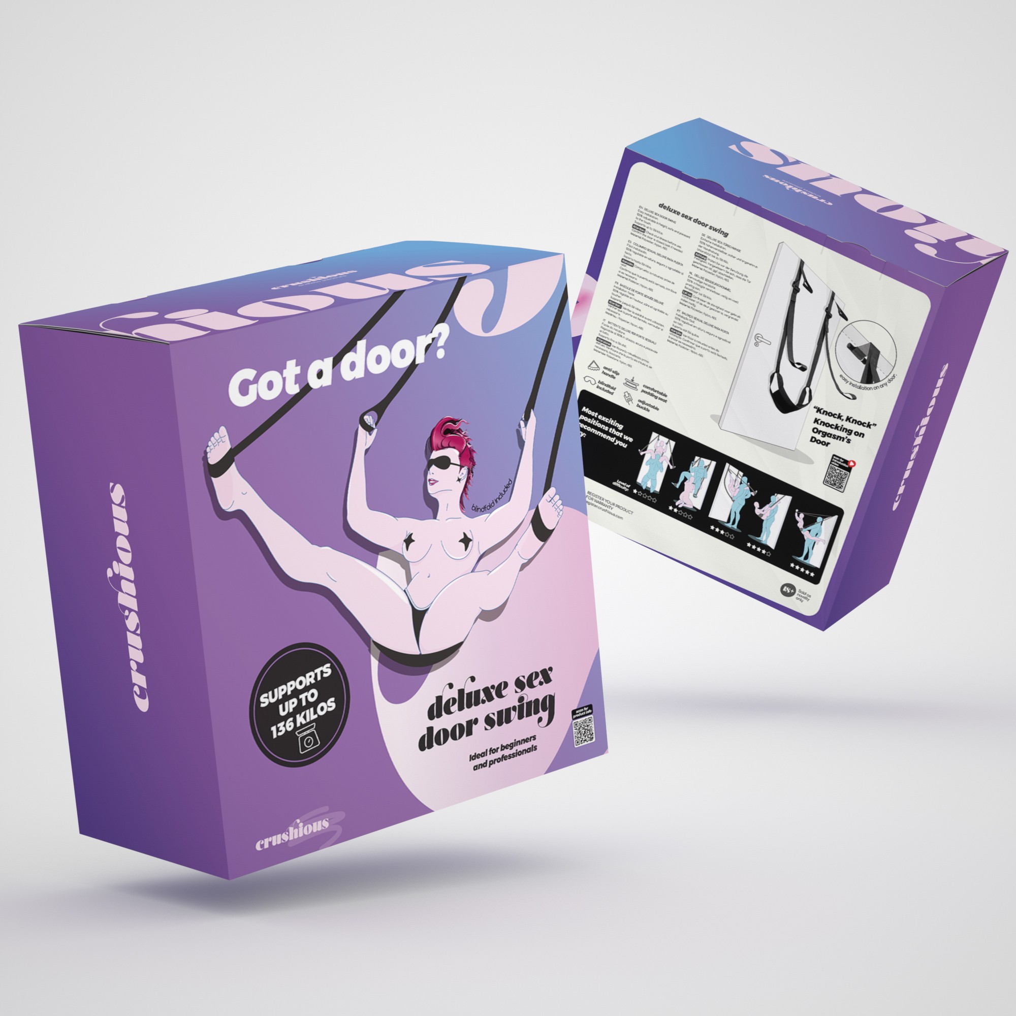 Crushious Deluxe Sex Door Swing - Huśtawka na drzwi z opaską na oczy gratis ⚫ DARMOWA DOSTAWA od 299zł ⚫ DYSKRETNA PRZESYŁKA 24H Z POLSKI ⚫