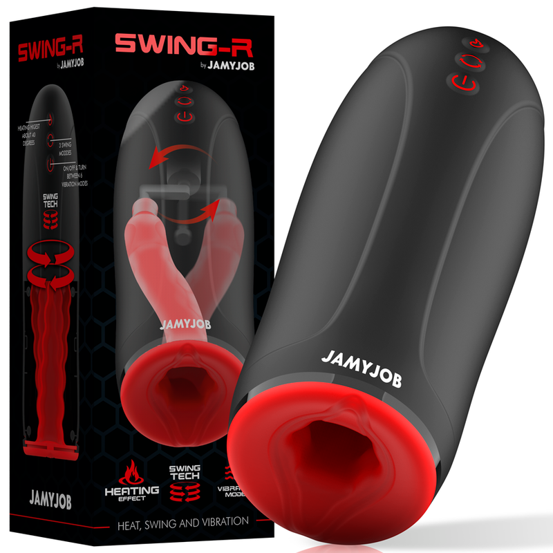JAMYJOB Swing-R - Masturbator wibrujący, z funkcją nagrzewania ▶️▶️ DYSKRETNIE ▶️ GWARANCJA ▶️ PRZESYŁKA 24h ▶️