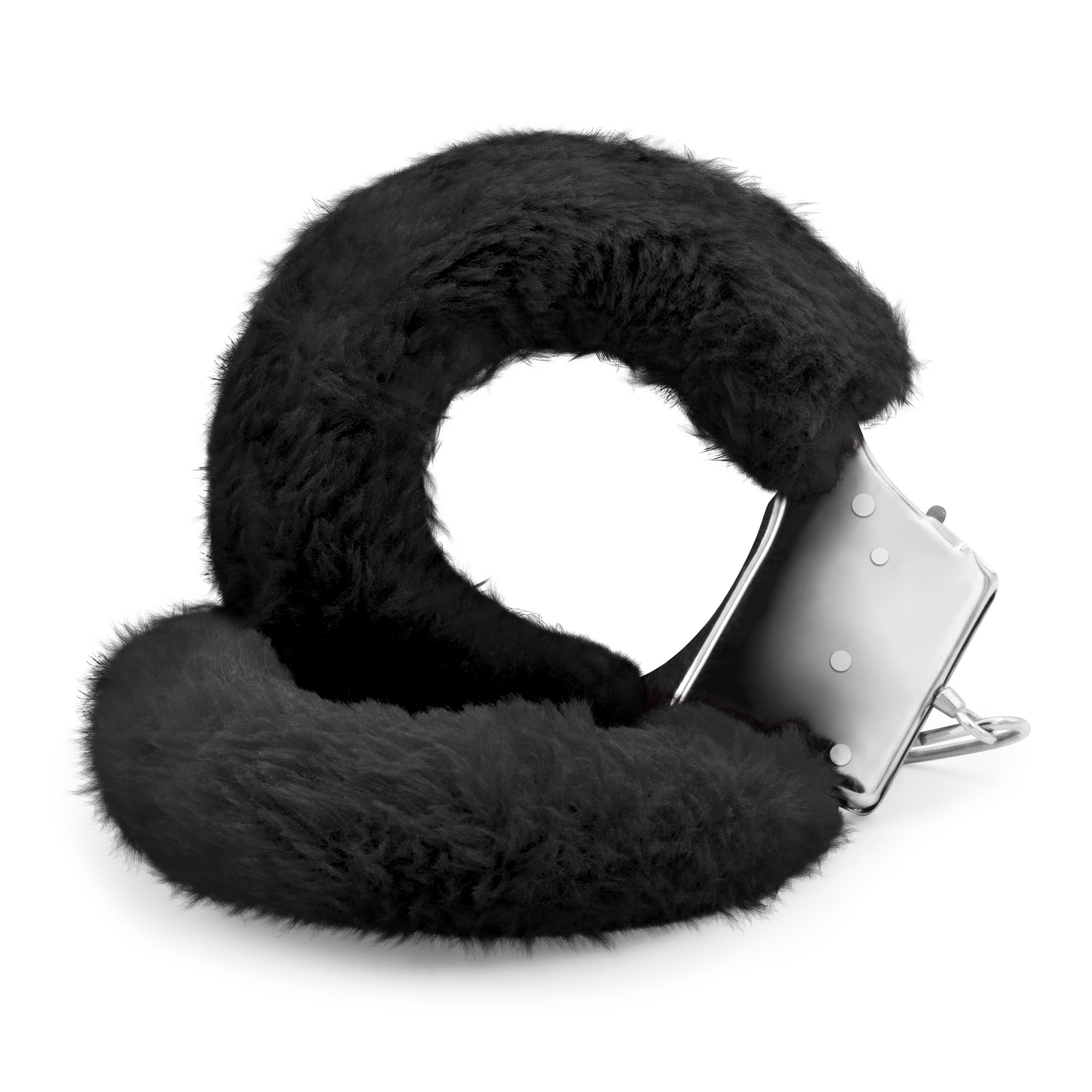 Crushious Love Cuffs - Kajdanki z futerkiem, czarne ⚫ DARMOWA DOSTAWA od 299zł ⚫ DYSKRETNA PRZESYŁKA 24H Z POLSKI ⚫