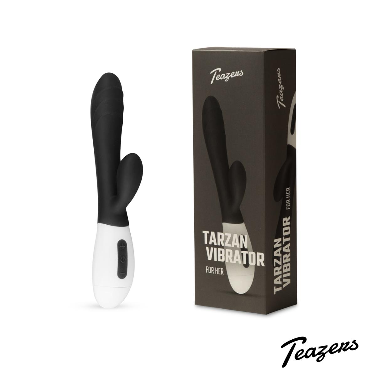 Teazers Tarzan Vibrator - Wibrator króliczek, czarny ⚫DYSKRETNA PRZESYŁKA 24h Z POLSKI ⚫