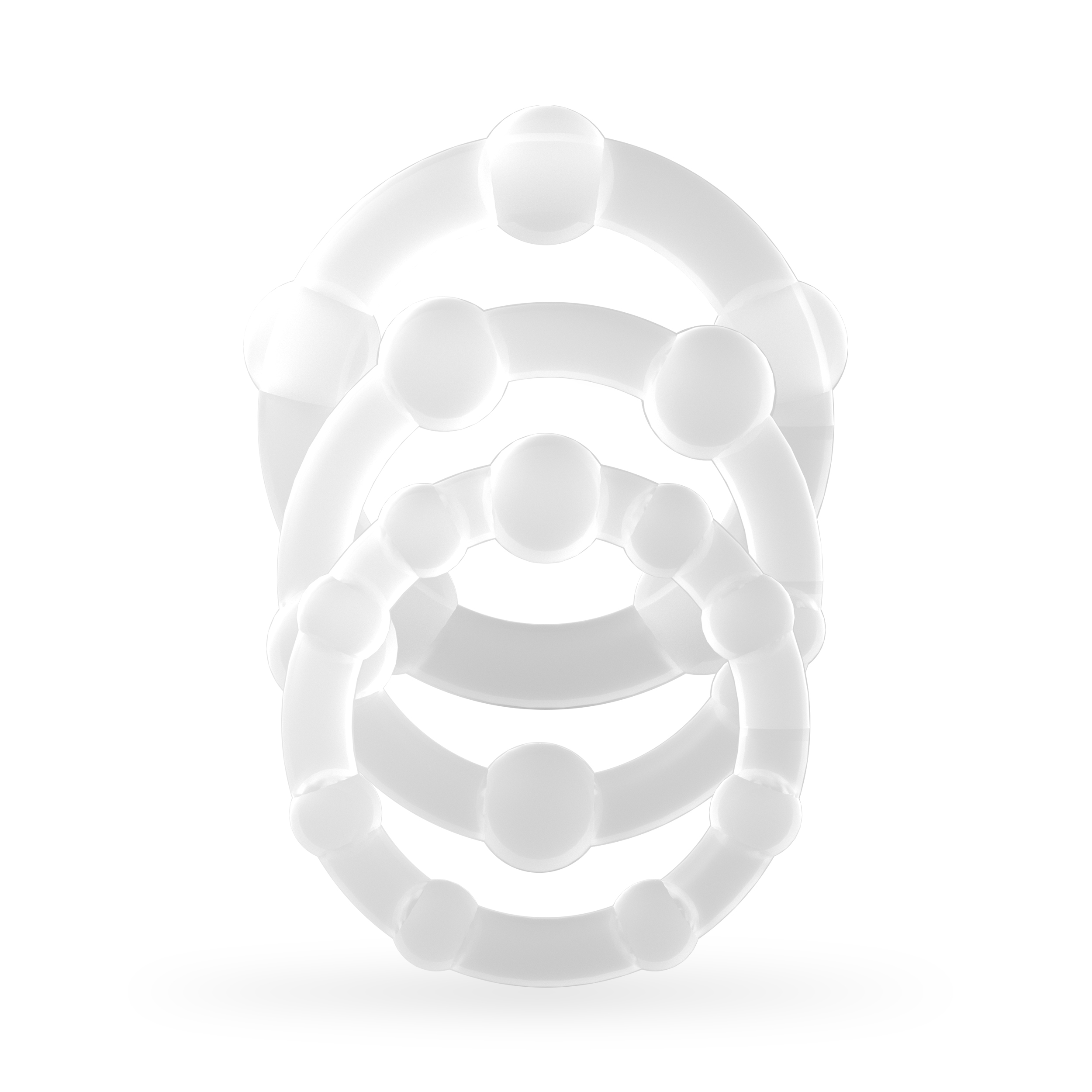 Crushious Triple bead - Zestaw trzech pierścieni erekcyjnych, Przeźroczyste ⚫ DARMOWA DOSTAWA od 299zł ⚫ DYSKRETNA PRZESYŁKA 24H Z POLSKI ⚫