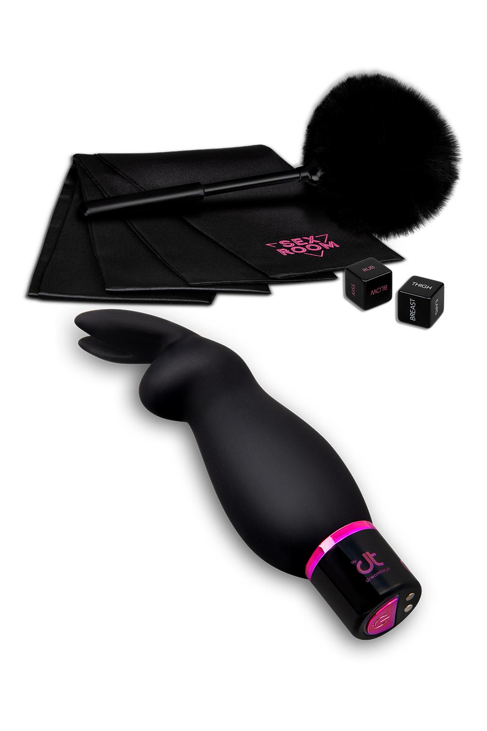 Dream Toys Sex Room Raunchy Kit - Zestaw wibrator z akcesoriami ⚫ DARMOWA DOSTAWA od 299zł ⚫ DYSKRETNA PRZESYŁKA 24H Z POLSKI ⚫