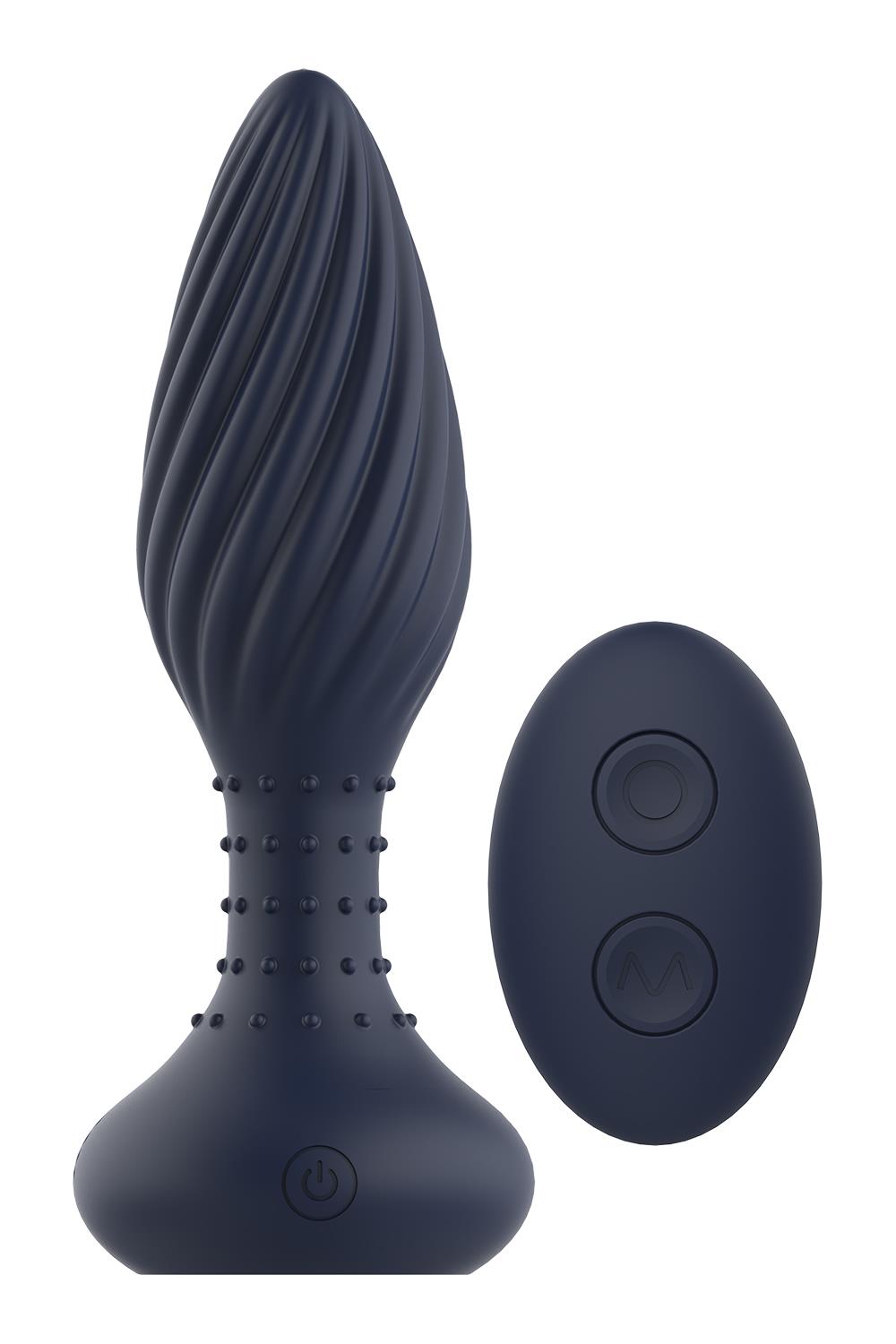 Dream toys Triton - Korek analny wibrujący sterowany pilotem, z funkcją rotacji ⚫ DARMOWA DOSTAWA od 299zł ⚫ DYSKRETNA PRZESYŁKA 24H Z POLSKI ⚫