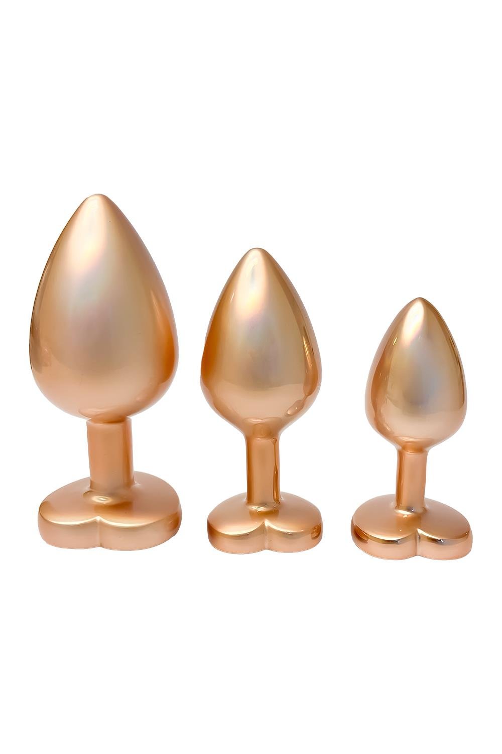 Dream toys Gleaming Love pearl gold - Zestaw korków analnych, z serduszkiem ⚫ DARMOWA DOSTAWA od 299zł ⚫ DYSKRETNA PRZESYŁKA 24H Z POLSKI ⚫