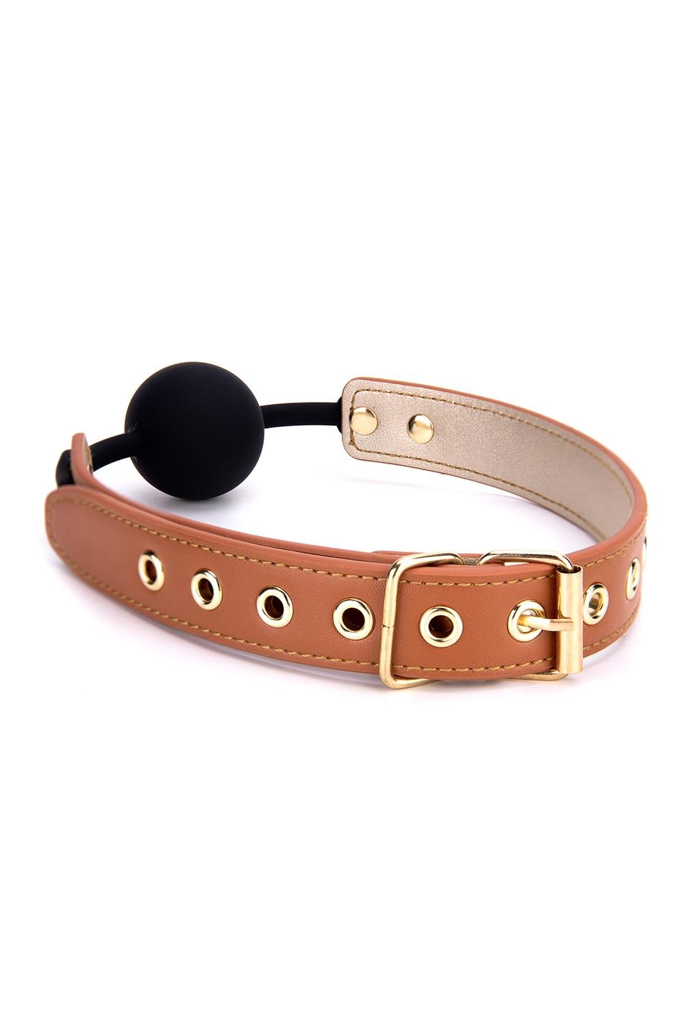 Blaze Elite Ball gag - Knebel ze skóry wegańskiej ⚫ DARMOWA DOSTAWA od 299zł ⚫ DYSKRETNA PRZESYŁKA 24H Z POLSKI ⚫