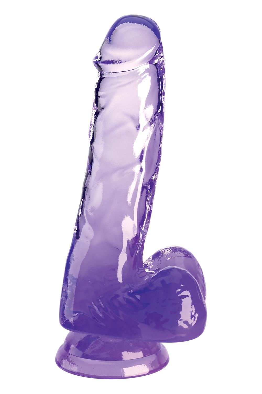 King Cock 6 Inch Cock With Balls - Dildo klasyczne z przyssawką, fioletowe ⚫ DARMOWA DOSTAWA od 299zł ⚫ DYSKRETNA PRZESYŁKA 24H Z POLSKI ⚫