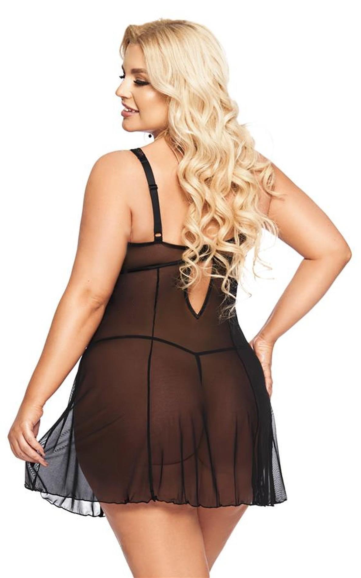 Softline Berta - Zwiewna koszulka, czarna Wariant/Rozmiar: 3XL ⚫ DARMOWA DOSTAWA od 299zł ⚫ DYSKRETNA PRZESYŁKA 24H Z POLSKI ⚫