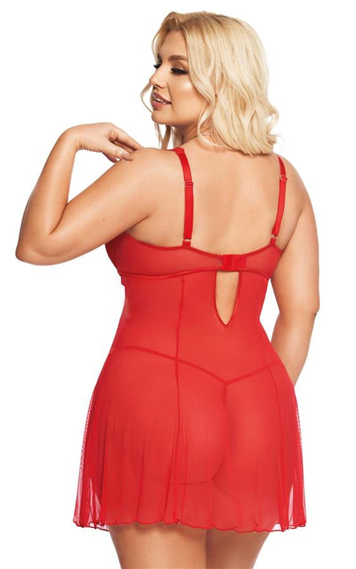 Softline Berta - Zwiewna koszulka, Czerwona Wariant/Rozmiar: 3XL ⚫ DARMOWA DOSTAWA od 299zł ⚫ DYSKRETNA PRZESYŁKA 24H Z POLSKI ⚫