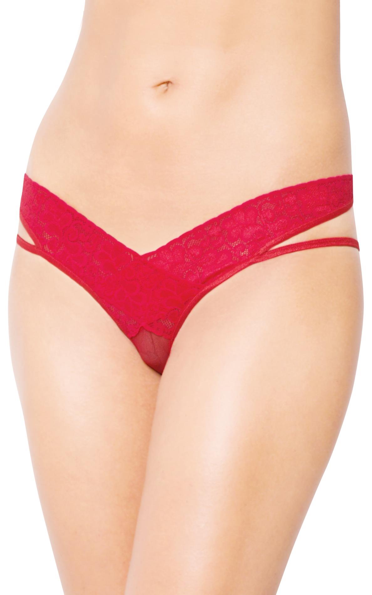 Softline 2438 - Stringi z otwartym krokiem, czerwone Wariant/Rozmiar: M/L ⚫ DARMOWA DOSTAWA od 299zł ⚫ DYSKRETNA PRZESYŁKA 24H Z POLSKI ⚫