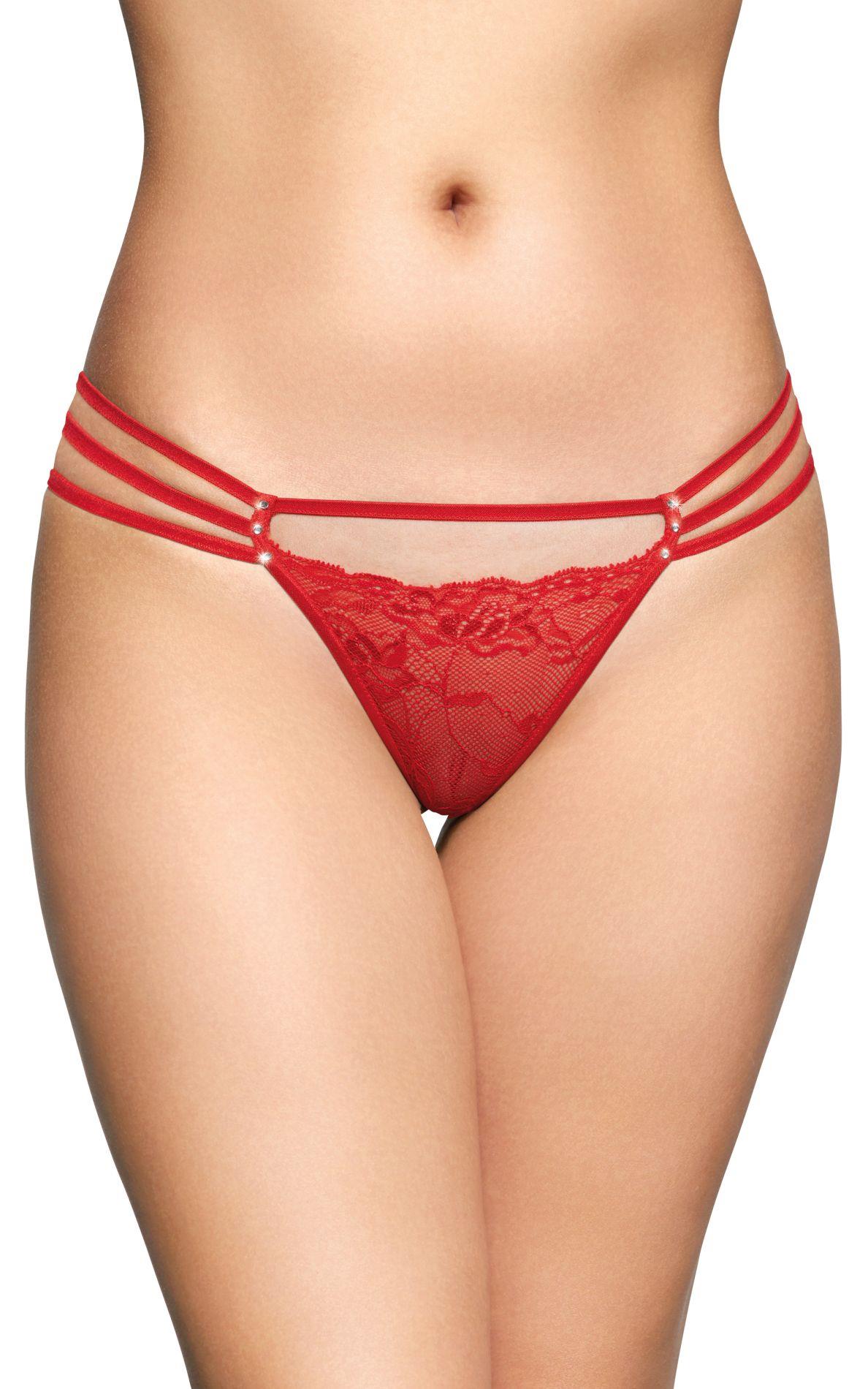 Softline G-String 2493 - Koronkowe stringi, czerwone Wariant/Rozmiar: M/L ⚫ DARMOWA DOSTAWA od 299zł ⚫ DYSKRETNA PRZESYŁKA 24H Z POLSKI ⚫