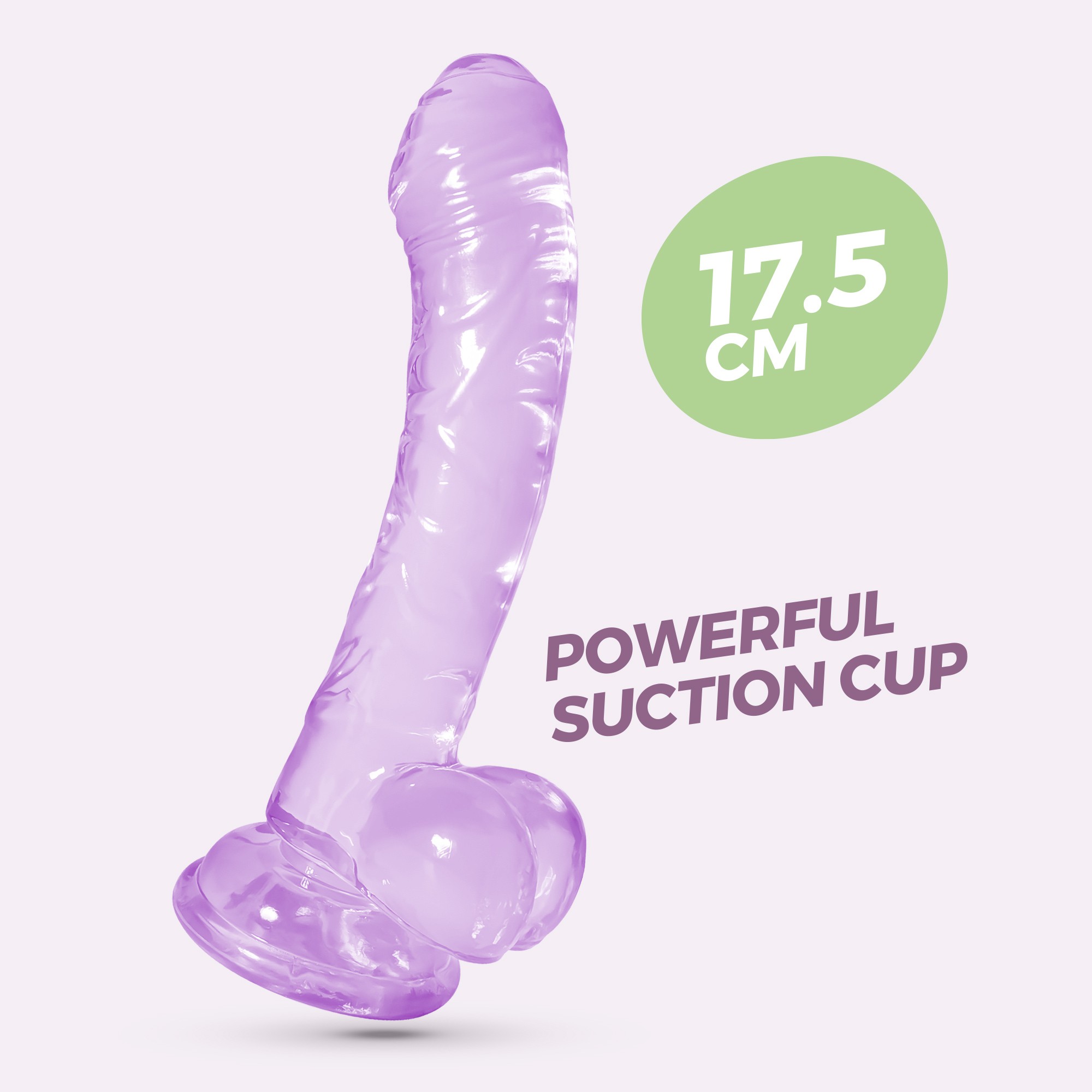 Crushious Hudini Jelly - Dildo z przyssawką, fioletowe ⚫ DARMOWA DOSTAWA od 299zł ⚫ DYSKRETNA PRZESYŁKA 24H Z POLSKI ⚫