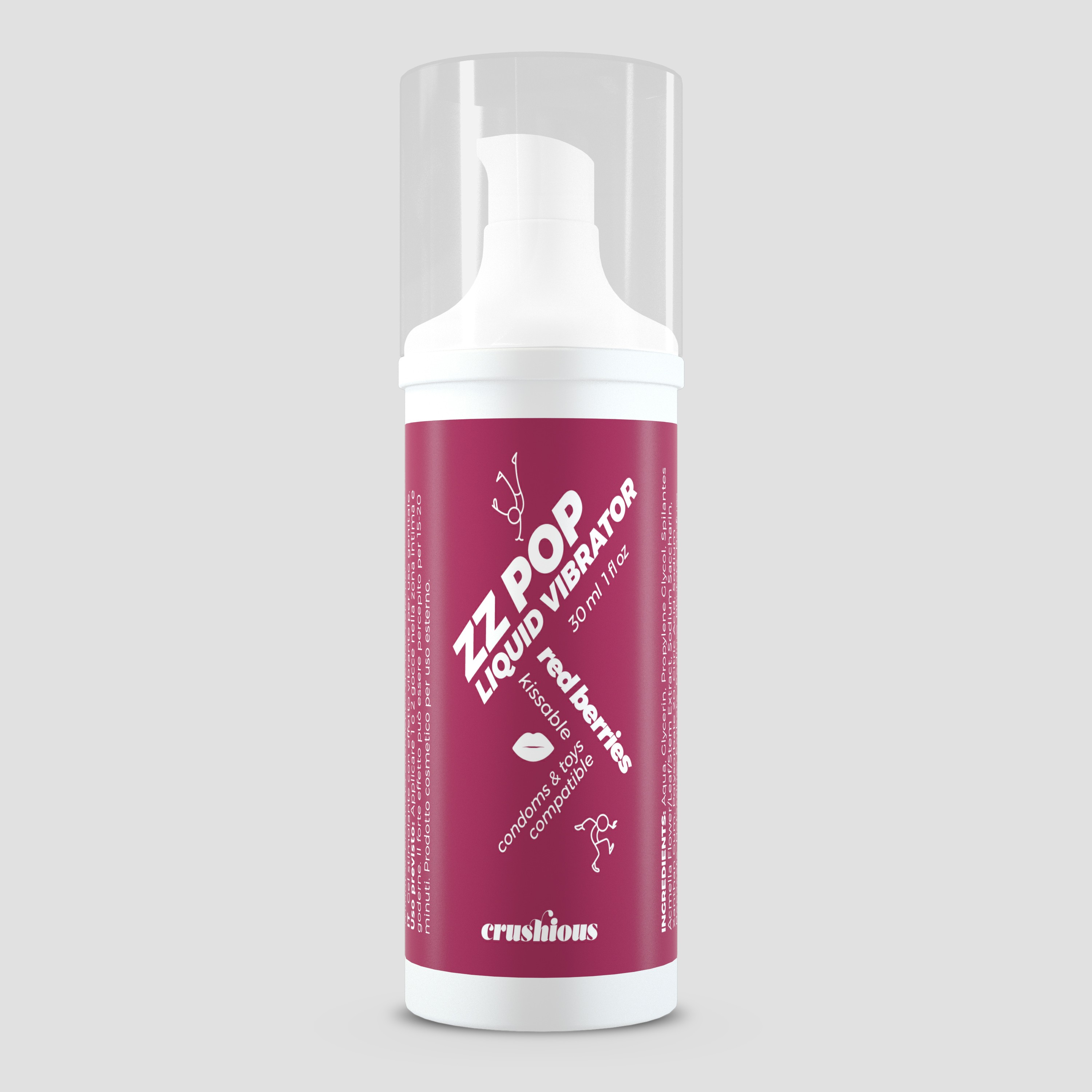 Crushious ZZ Pop Liquid Vibrator - stymulujący lubrykant smakowy, red berries ⚫ DARMOWA DOSTAWA od 299zł ⚫ DYSKRETNA PRZESYŁKA 24H Z POLSKI ⚫