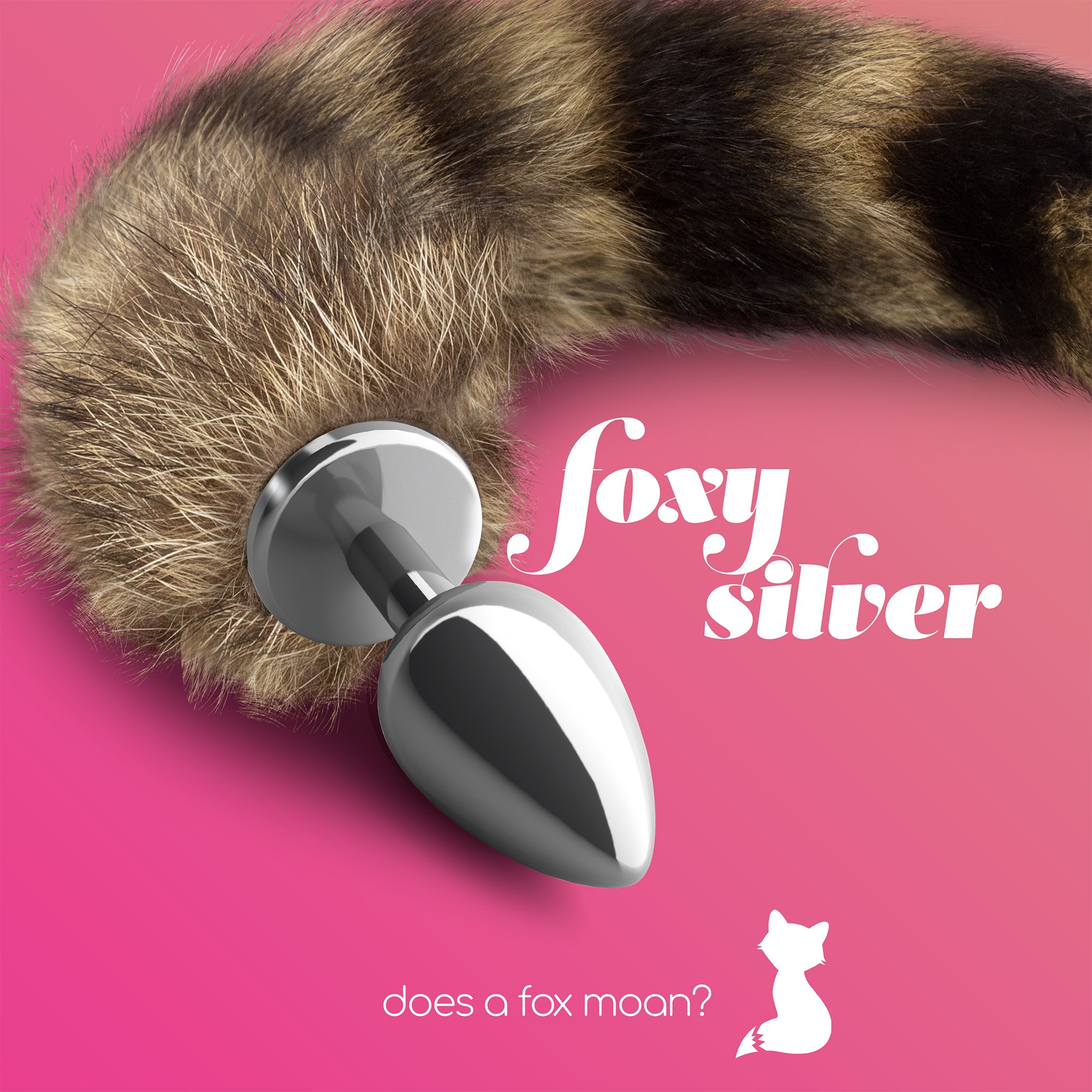 Crushious Foxy silver - Korek analny z ogonem, srebrny ⚫ DARMOWA DOSTAWA od 299zł ⚫ DYSKRETNA PRZESYŁKA 24H Z POLSKI ⚫