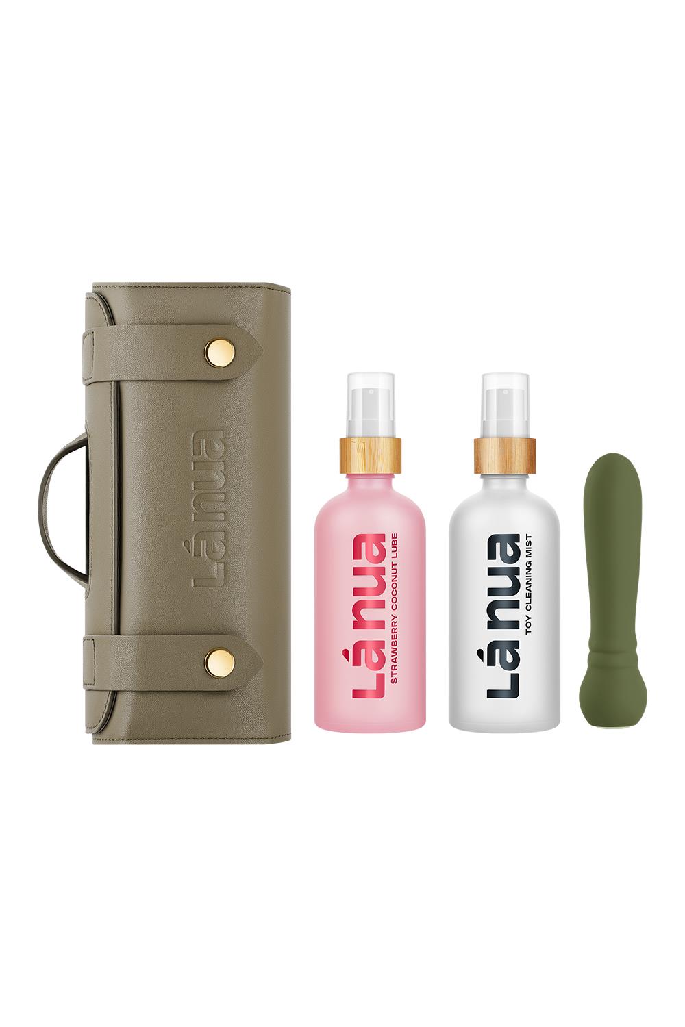 La Nua Gift bag - Zestaw prezentowy z wibratorem typu Bullet, lubrykantem truskawkowym, toy cleanrem i etui