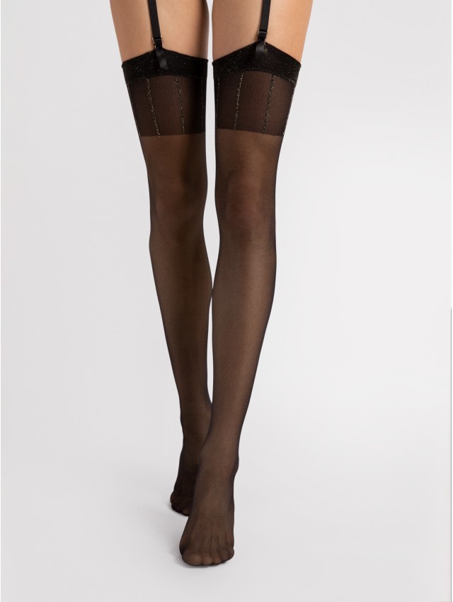 Fiore Hypnose - Pończochy brokatowe, czarne Wariant/Rozmiar: M ⚫ DARMOWA DOSTAWA od 299zł ⚫ DYSKRETNA PRZESYŁKA 24H Z POLSKI ⚫