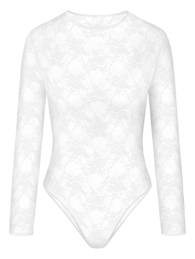 Fiore Jill - Koronkowe body, białe Wariant/Rozmiar: L/XL ⚫ DARMOWA DOSTAWA od 299zł ⚫ DYSKRETNA PRZESYŁKA 24H Z POLSKI ⚫