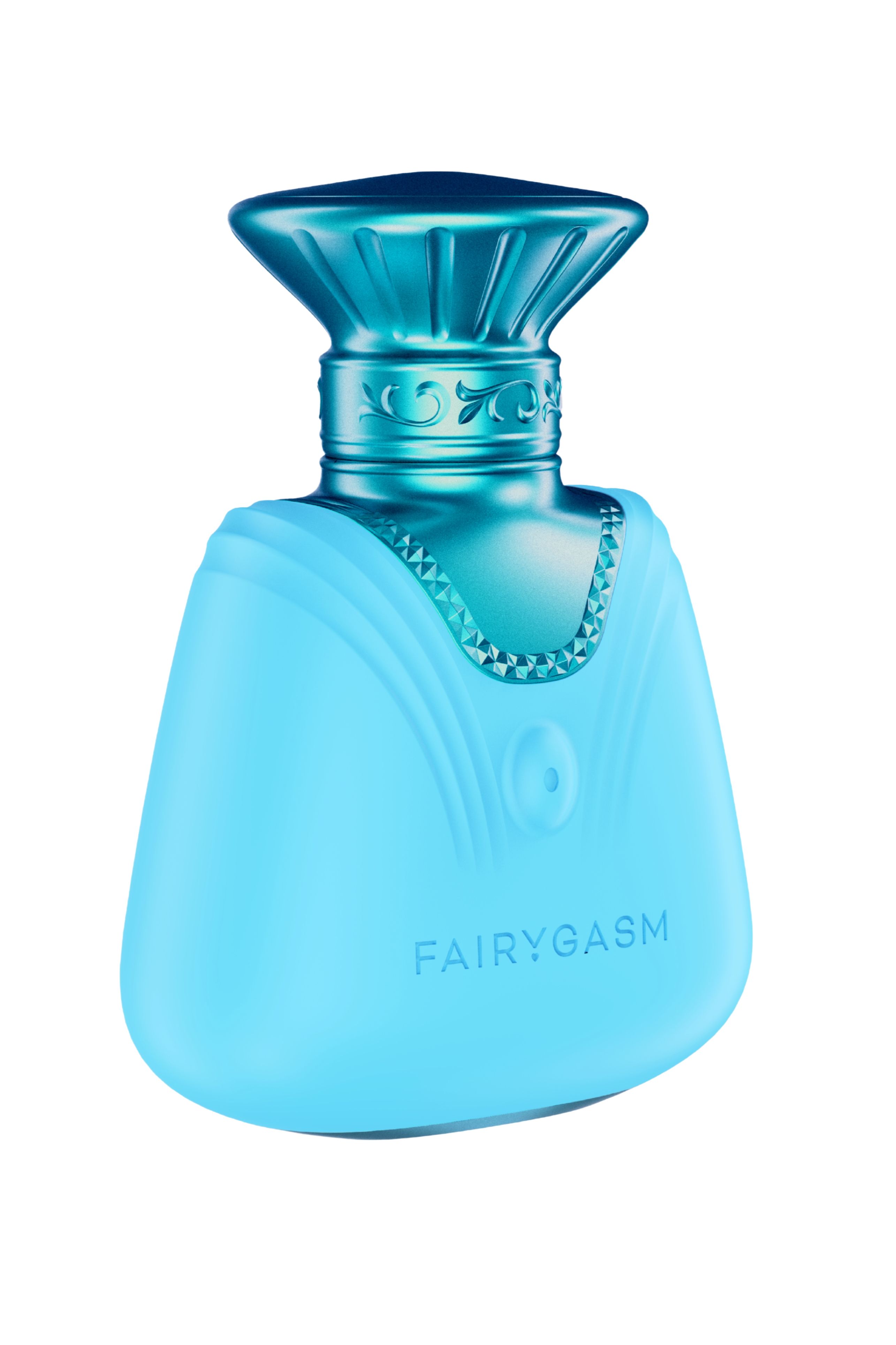 FairyGasm Perfumgasm - Dyskretny wibrator w kształcie perfum z symulacją seksu oralnego, niebieski