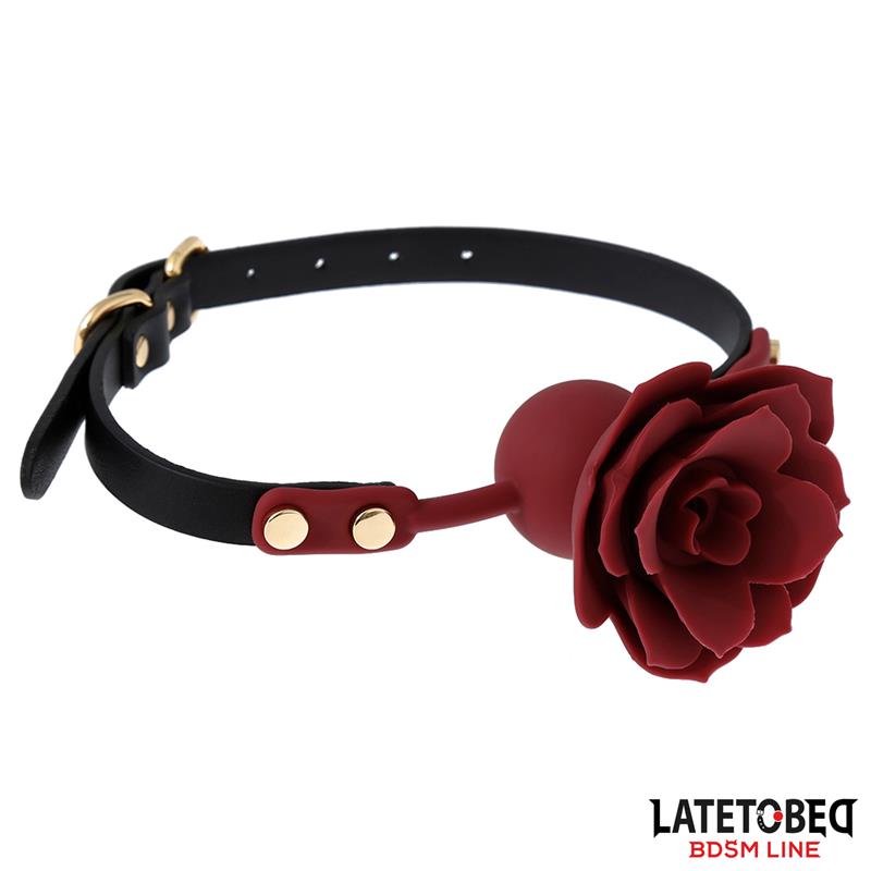Latetobed Rose Ball Gag - Regulowany knebel w kształcie róży ⚫DYSKRETNA PRZESYŁKA 24h Z POLSKI ⚫