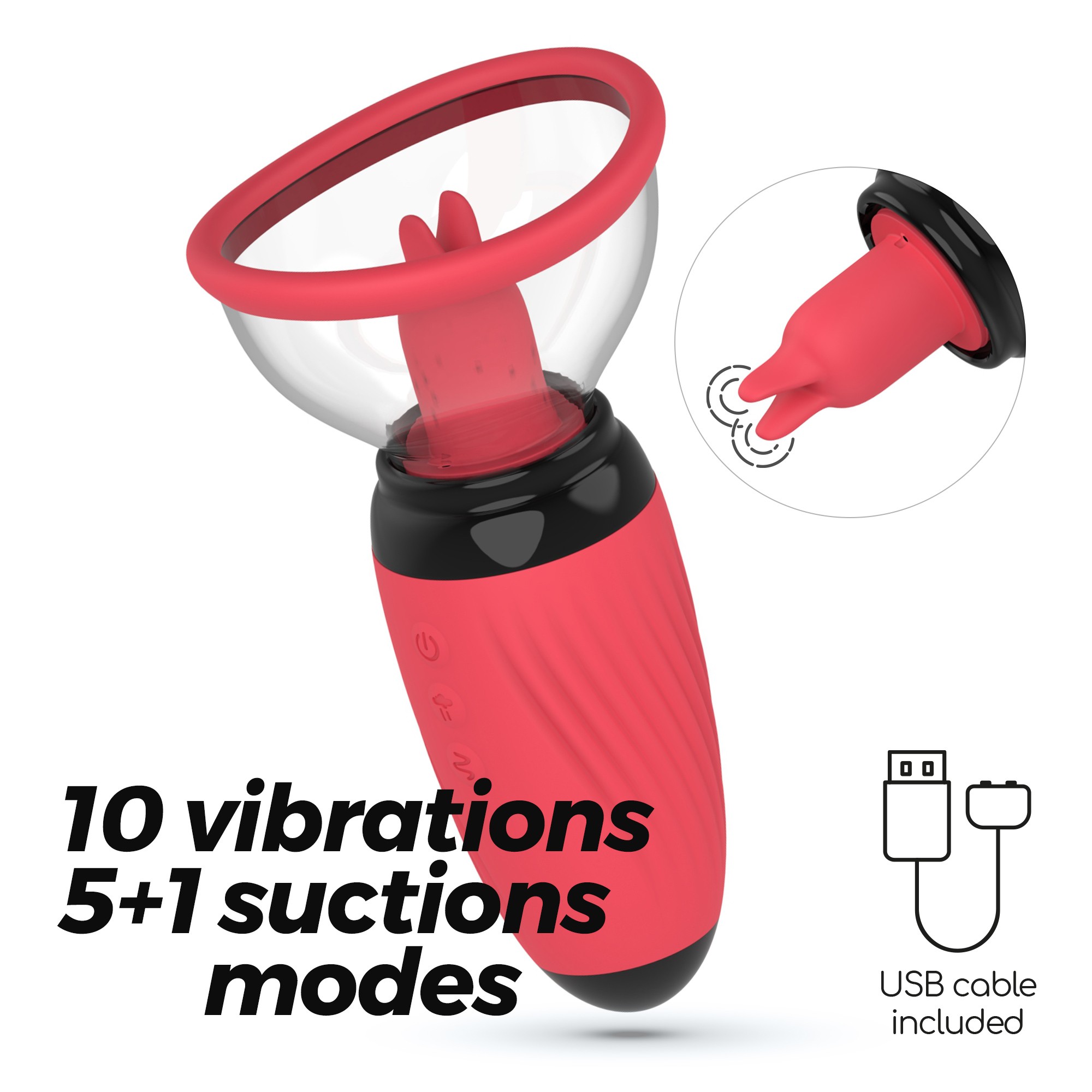 Crushious Scarlet - Wibrator łechtaczkowy z funkcją ssania ⚫ DARMOWA DOSTAWA od 299zł ⚫ DYSKRETNA PRZESYŁKA 24H Z POLSKI ⚫