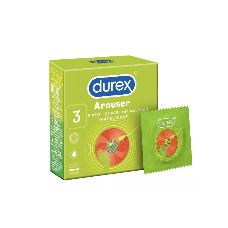 Durex Arouser - prezerwatywy pokryte prążkami Wariant/Rozmiar: 1 op, 3 szt ▶️▶️ DYSKRETNIE ▶️ GWARANCJA ▶️ PRZESYŁKA 24h ▶️