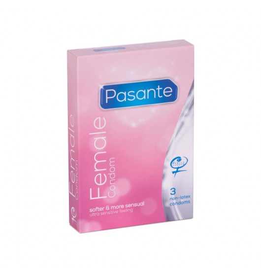Pasante Female Condom - prezerwatywa dla kobiet Wariant/Rozmiar: 1op. / 3 szt. ⚫ DARMOWA DOSTAWA od 299zł ⚫ DYSKRETNA PRZESYŁKA 24H Z POLSKI ⚫