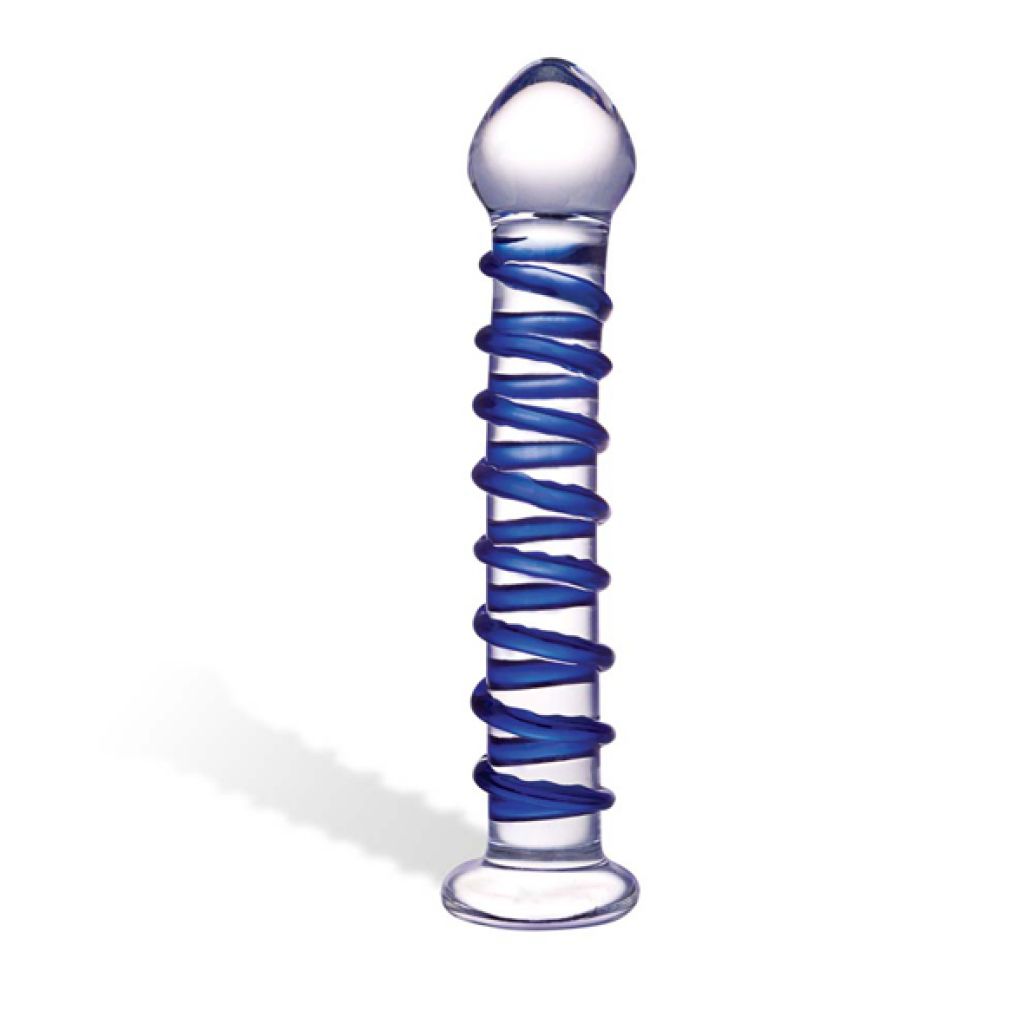Glas Blue SpiralGlass Dildo - Szklane dildo ⚫ DARMOWA DOSTAWA od 299zł ⚫ DYSKRETNA PRZESYŁKA 24H Z POLSKI ⚫