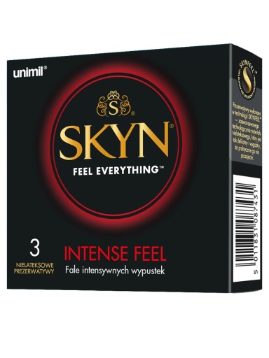 SKYN Unimil Intense Feel -prezerwatywy nielateksowe z wypustkami Wariant/Rozmiar: 3 szt. ▶️▶️ DYSKRETNIE ▶️ GWARANCJA ▶️ PRZESYŁKA 24h ▶️