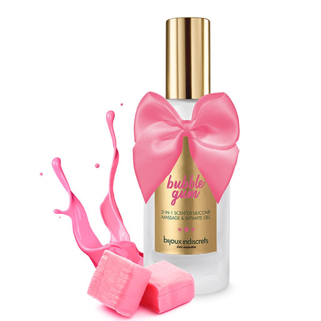 Bijoux Indiscrets Bubblegum 2 in 1 Scented Silicone Massage and Intimate - Silikonowy żel do masażu i lubrykant