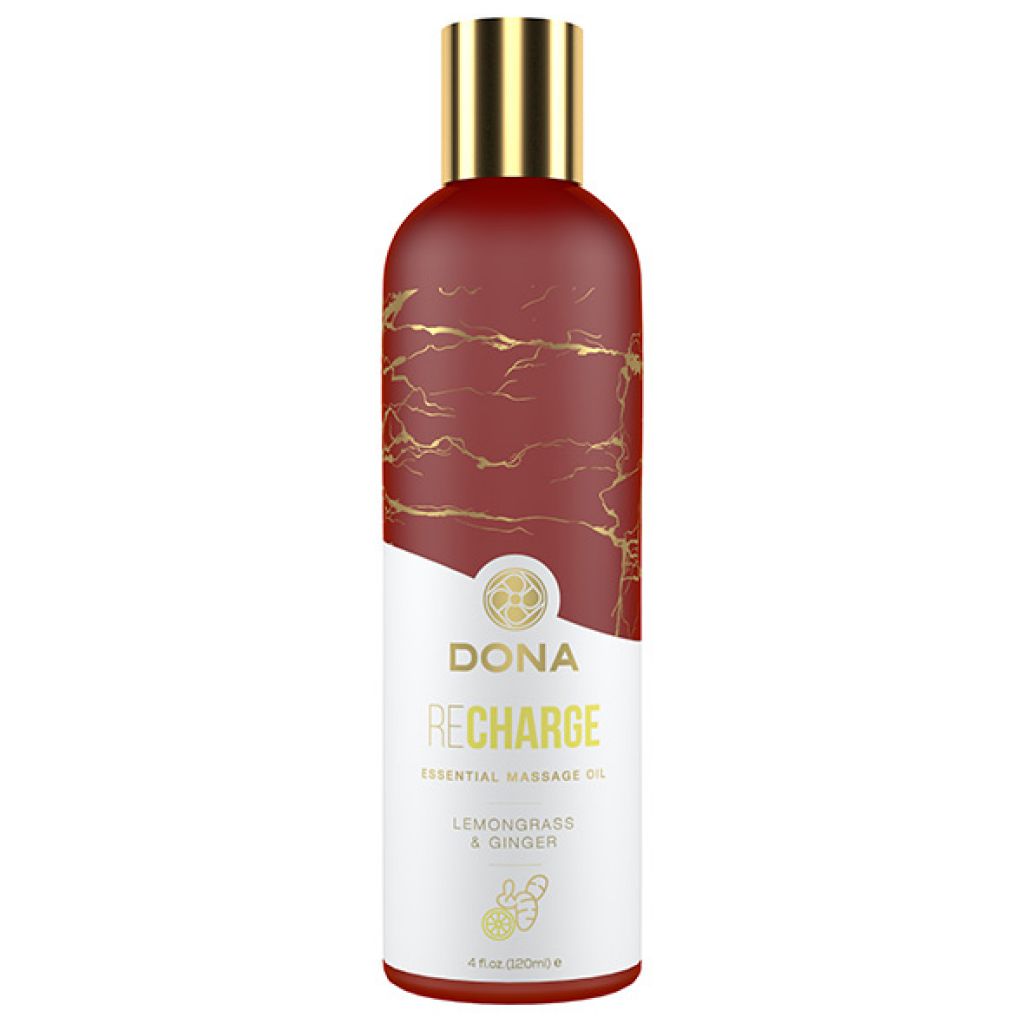 Dona Essential Massage Oil Recharge Lemongrass & Ginger 120 ml - Olejek do masażu ▶️▶️ DYSKRETNIE ▶️ GWARANCJA ▶️ PRZESYŁKA 24h ▶️