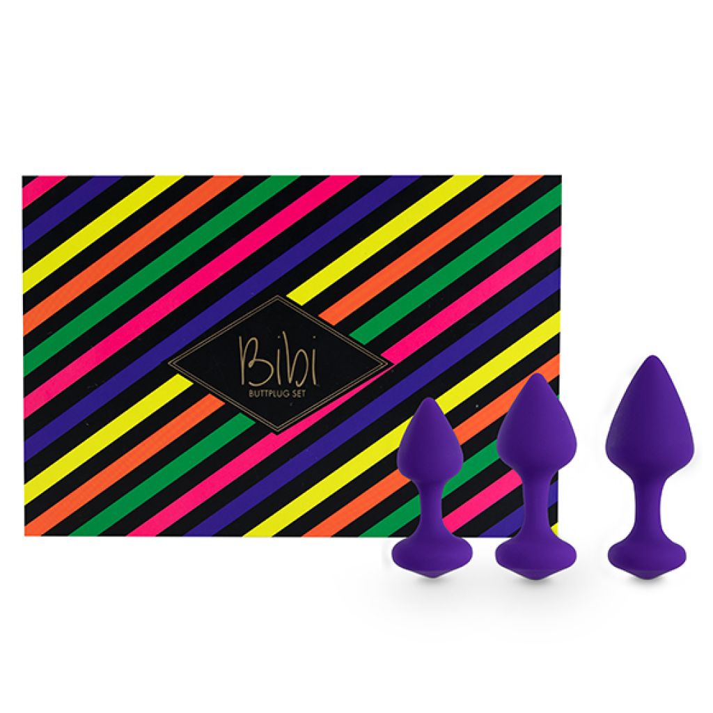 FeelzToys Bibi Butt Plug Set 3 szt - Korek analny, Fioletowy ▶️▶️ DYSKRETNIE ▶️ GWARANCJA ▶️ PRZESYŁKA 24h ▶️