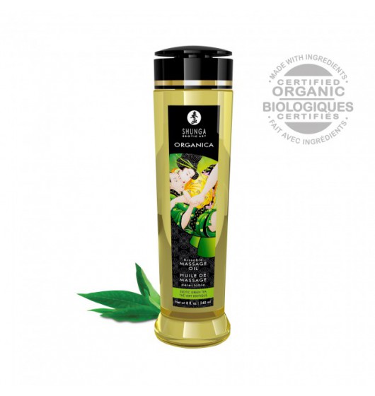 Shunga Natural Massage Oil Organica Green Tea 240ml - organiczny olejek do masażu ▶️▶️ DYSKRETNIE ▶️ GWARANCJA ▶️ PRZESYŁKA 24h ▶️